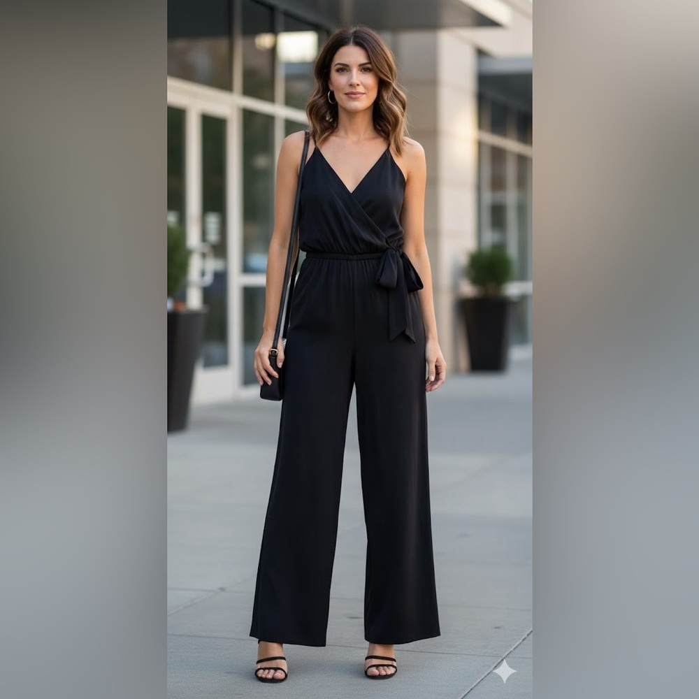 Express Black Wrap Jumpsuit